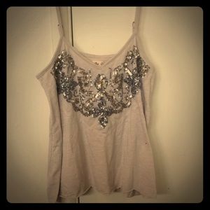 Sequined flowy tank top